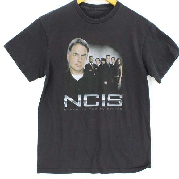 Vintage NCIS T-Shirt Men's Promo Anchor Logo Black Washed CBS TV Show Small 00's - Picture 1 of 8